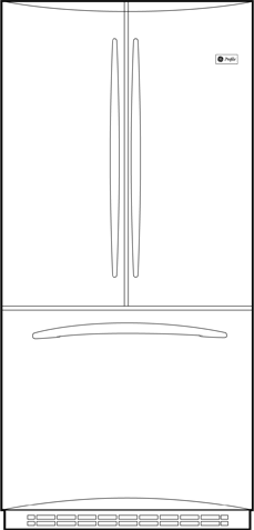 GE PFSF2MIYBB 22.2 cu. ft. French Door Refrigerator with 4 Adjus...