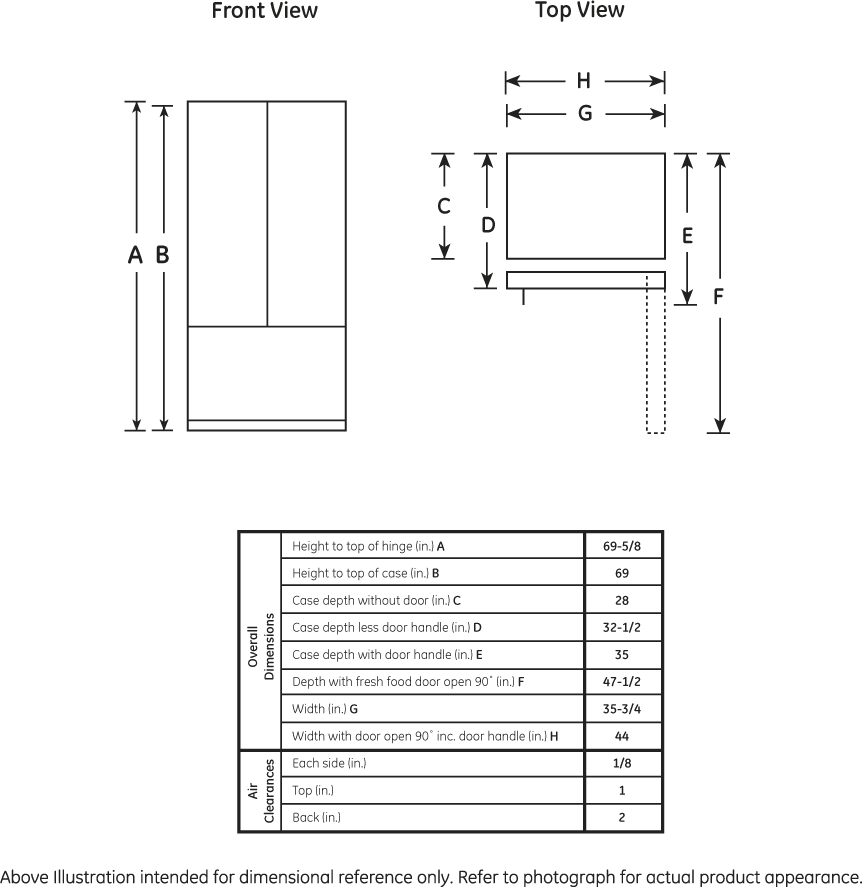 GE PGSS5PJYSS 24.9 cu. ft. Refrigerator