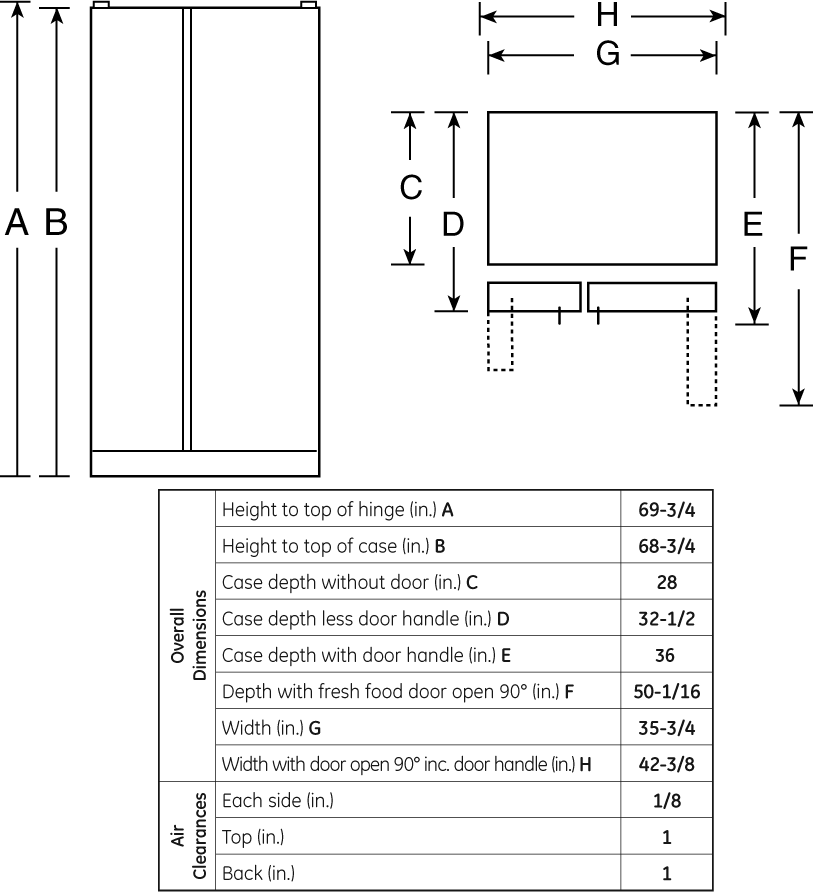 GE PSSS7RGXSS 26.5 cu. ft. Side by Side Refrigerator