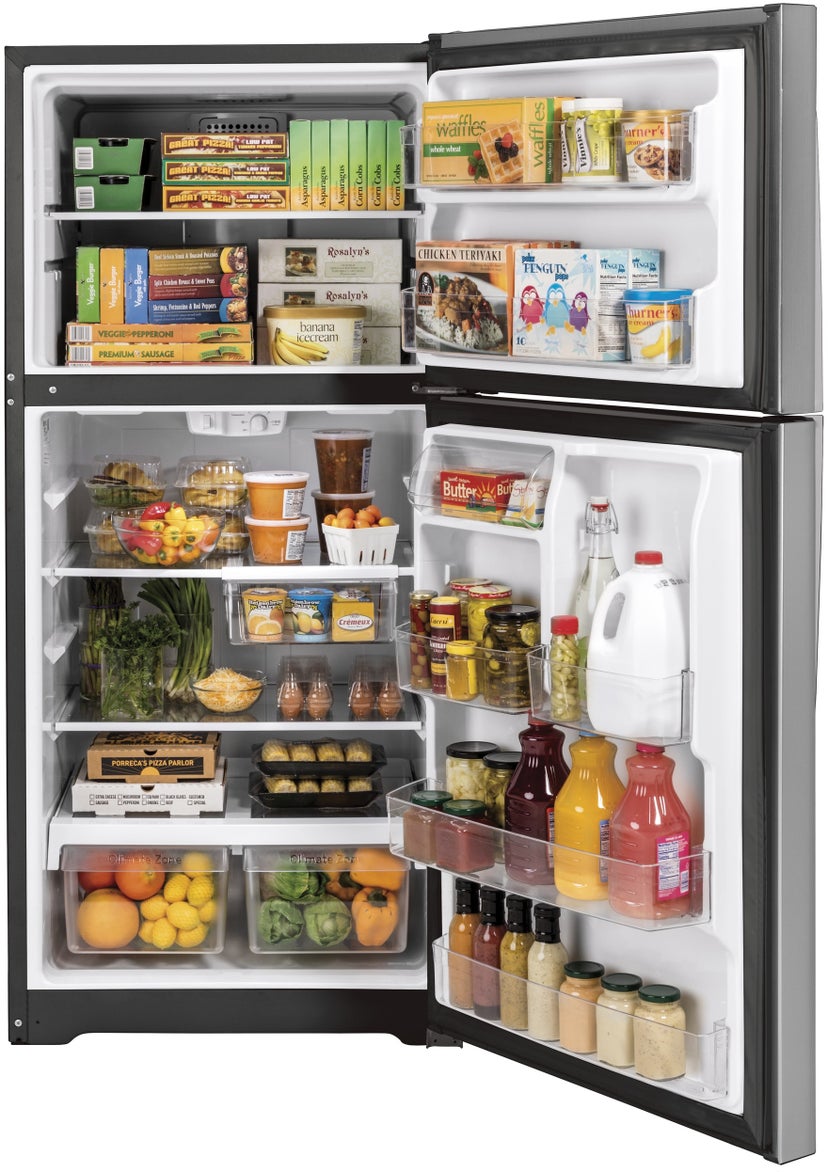 GE GTS22KSNRSS Top Freezer Refrigerator With Handle No Icemaker W...