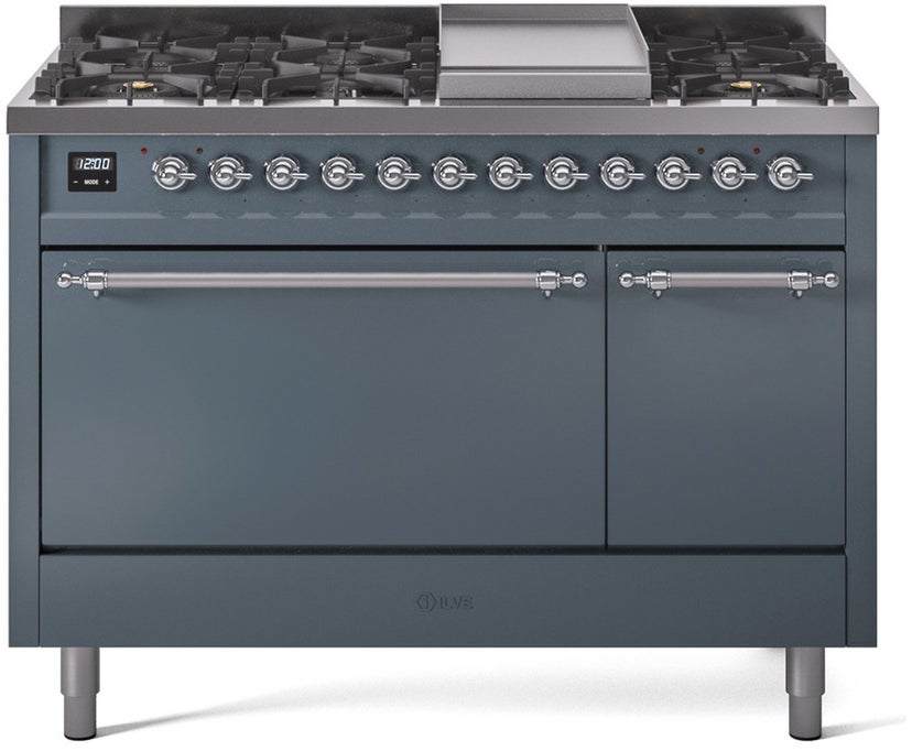 Ilve UP48FQNMPBGC Nostalgie 48 Inch Dual Fuel Range with 8 Sealed Bu...