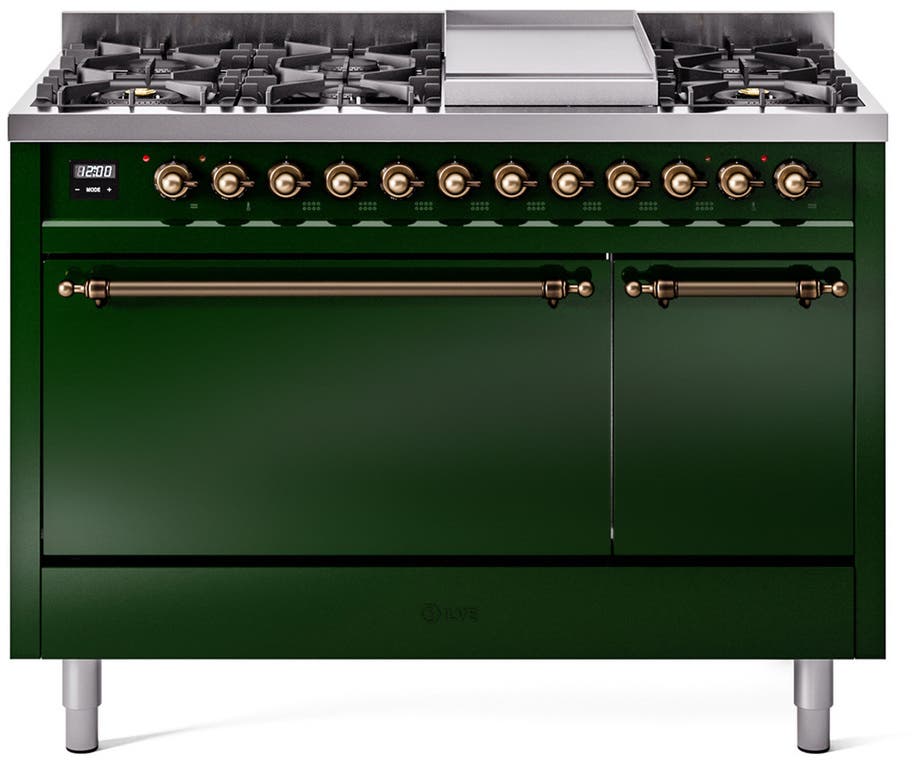 Ilve UP48FQNMPEGB Emerald Green With Bronze Trim