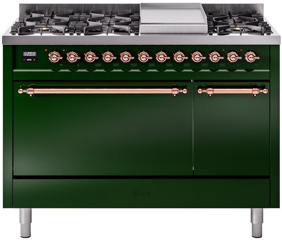 Ilve UP48FQNMPEGPLP Emerald Green With Copper Trim, Lp
