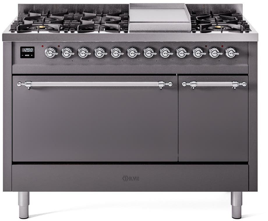 Ilve UP48FQNMPMGCLP Graphite Matte With Chrome Trim, Lp