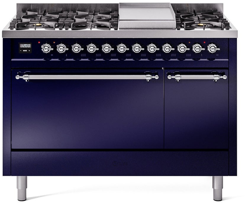 Ilve UP48FQNMPMBC Nostalgie 48 Inch Dual Fuel Range with 8 Sealed Bu...