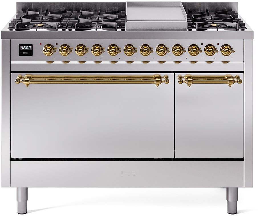 Ilve UP48FQNMPSSGLP Stainless Steel With Brass Trim, Lp
