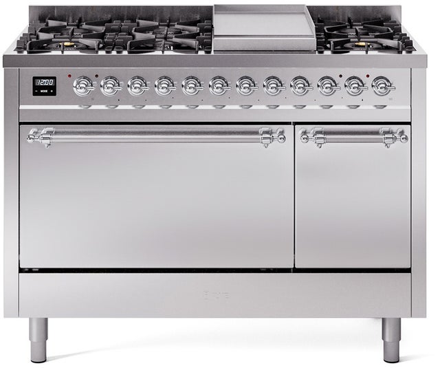 Ilve UP48FQNMPSSC Nostalgie 48 Inch Dual Fuel Range with 8 Sealed Bu...