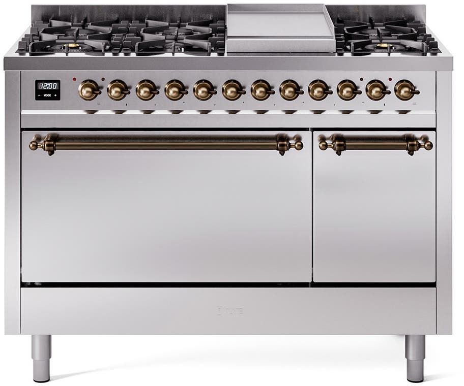 Ilve UP48FQNMPSSBLP Stainless Steel With Bronze Trim, Lp