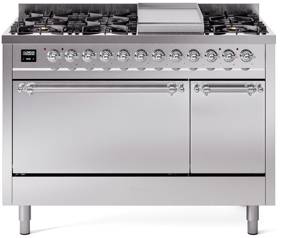 Ilve UP48FQNMPSSCLP Stainless Steel With Chrome Trim, Lp