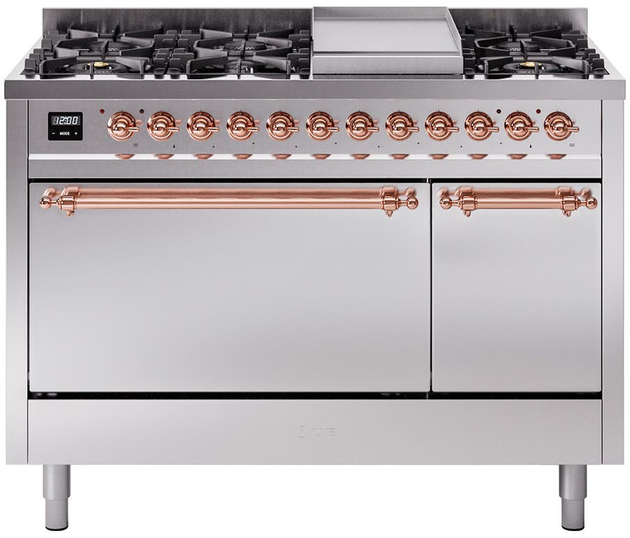 Ilve UP48FQNMPSSPLP Stainless Steel With Copper Trim, Lp