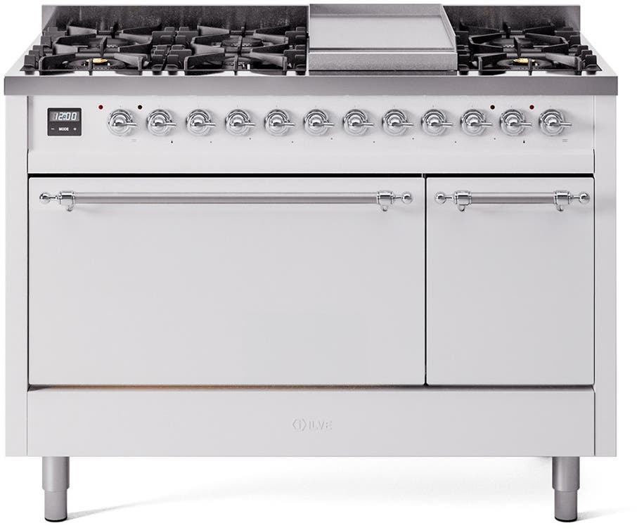 Ilve UP48FQNMPWHCLP White With Chrome Trim, Lp