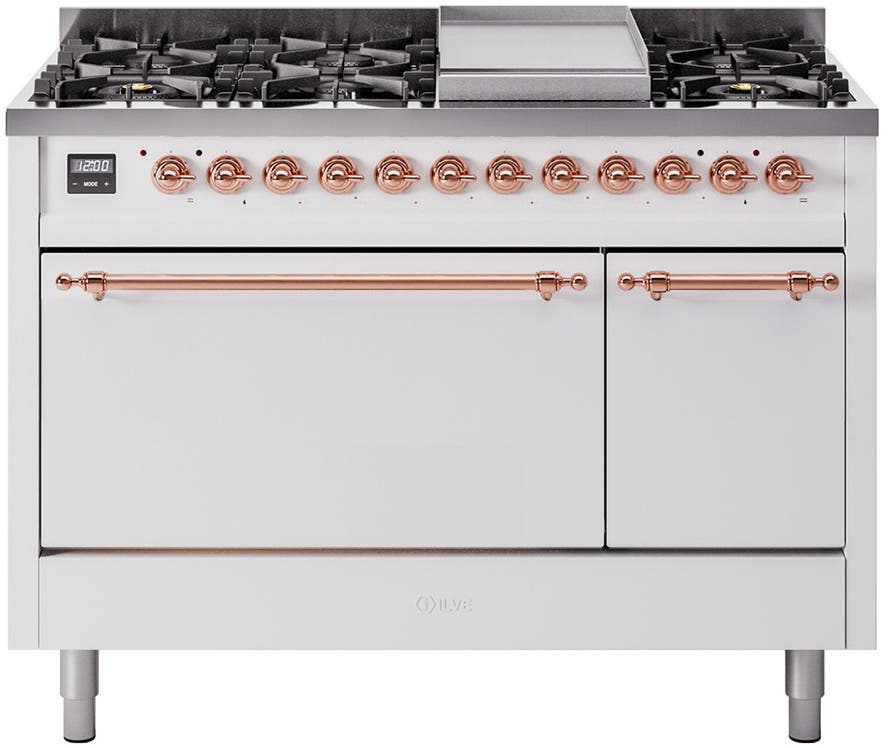 Ilve UP48FQNMPWHPLP White With Copper Trim, Lp