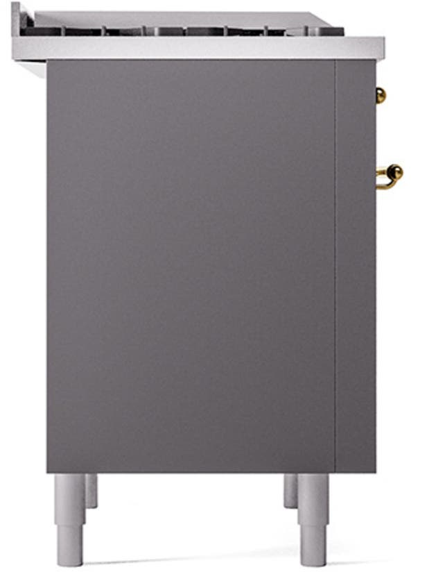Ilve UP36FQNMPMGG Graphite Matte With Brass Trim