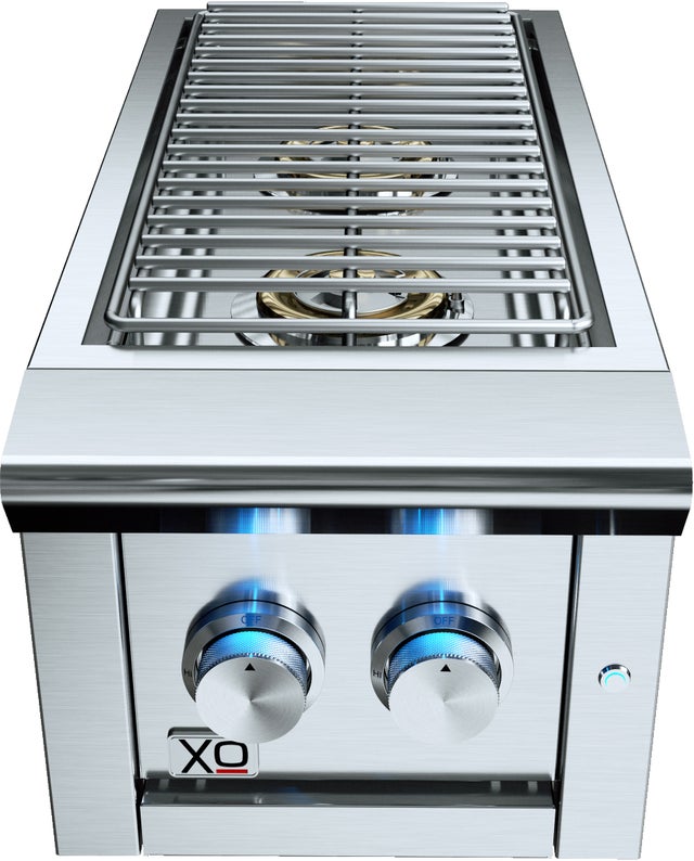 XO XOGSIDEBURNL 13in Double Side Burner NG: Stainless Steel, Liqui...