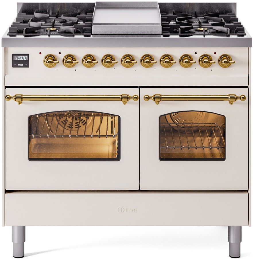 Ilve UPD40FNMPAWG 40 Inch Freestanding Dual Fuel Range Antique