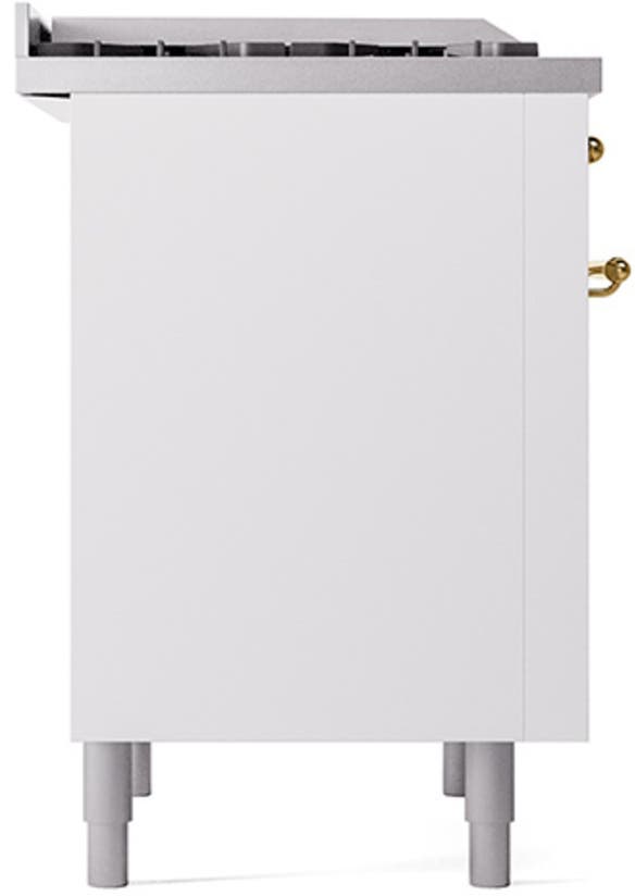 Ilve UN36FQNMPWHG White With Brass Knobs, Natural Gas