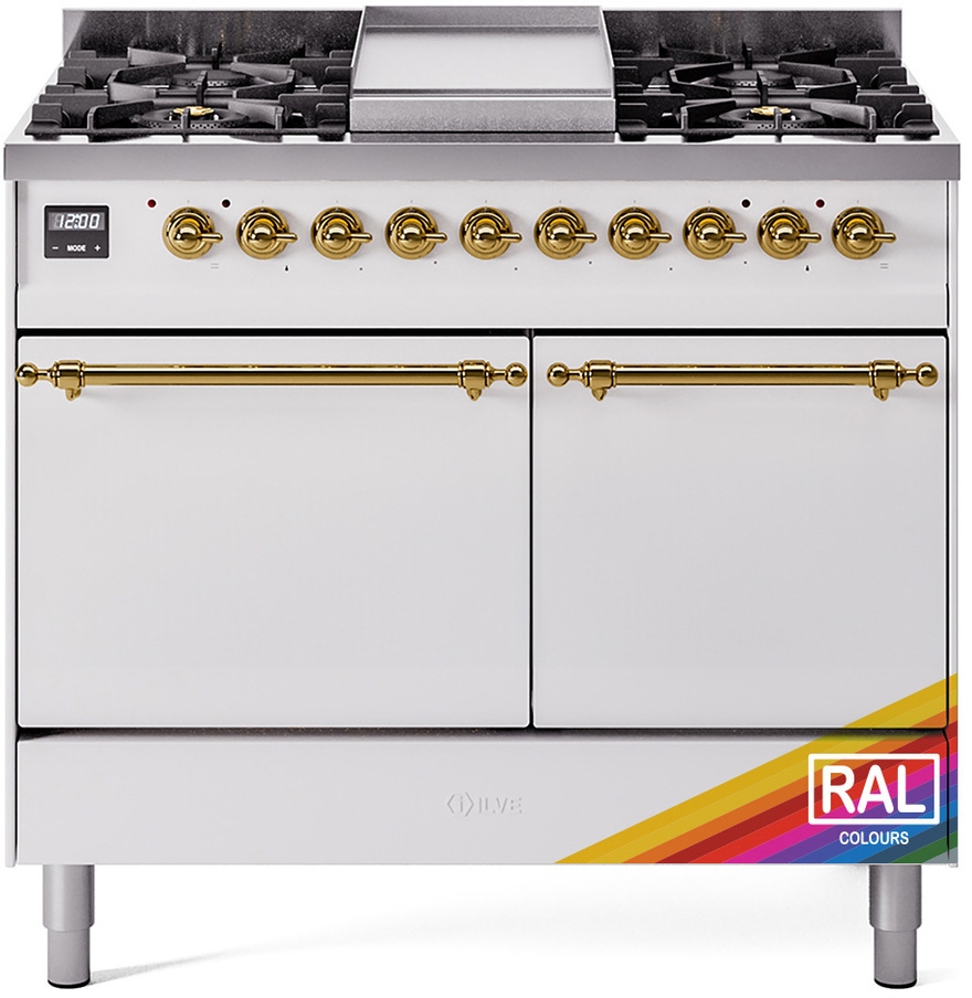 Ilve UPD40FQNMPRAGLP Ral Custom Color With Brass Knobs, Liquid Propane