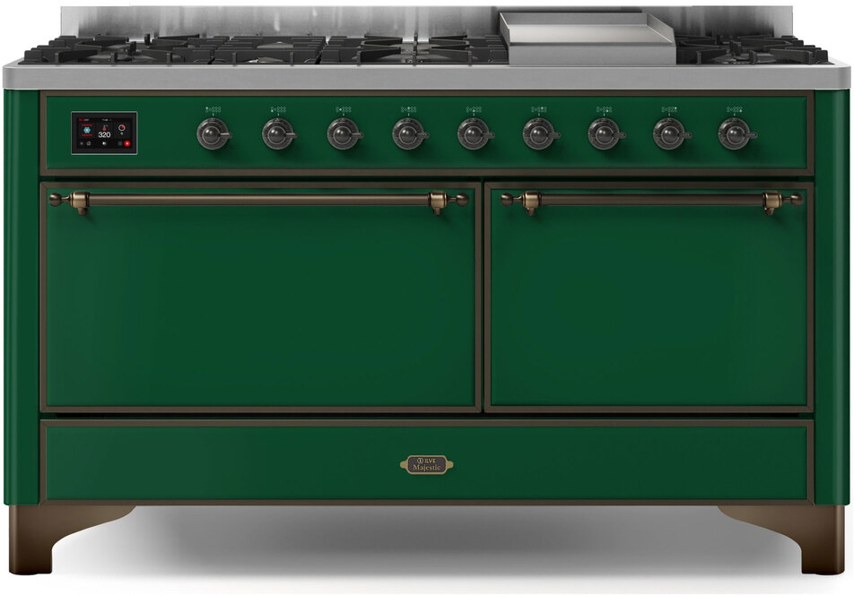 Ilve UM15FDQNS3EGB Natural Gas In Emerald Green W/ Bronze Trim