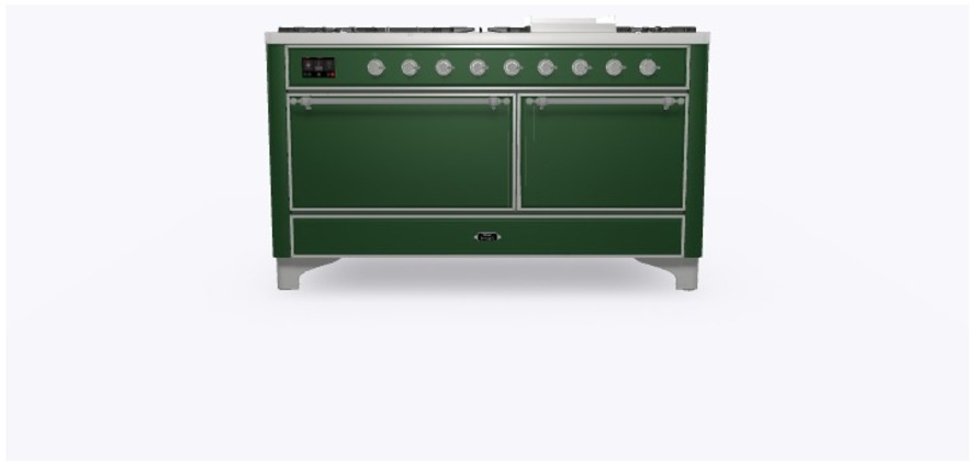 Ilve UM15FDQNS3EGCLP Liquid Propane In Emerald Green W/ Chrome Trim