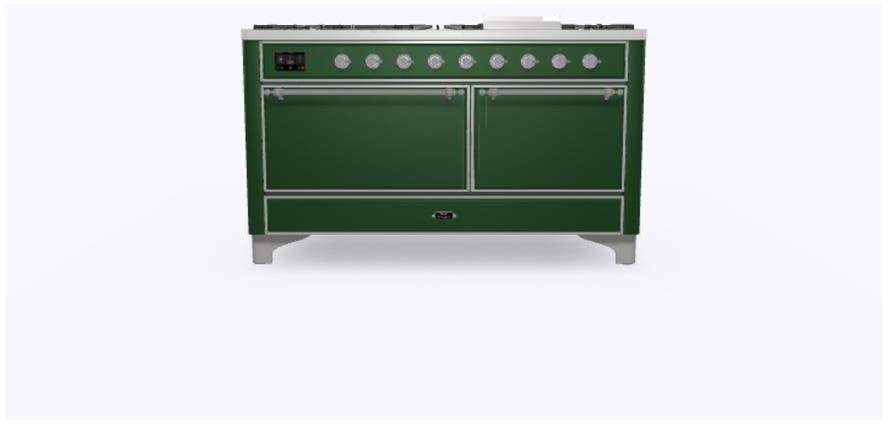 Ilve UM15FDQNS3EGC Natural Gas In Emerald Green W/ Chrome Trim