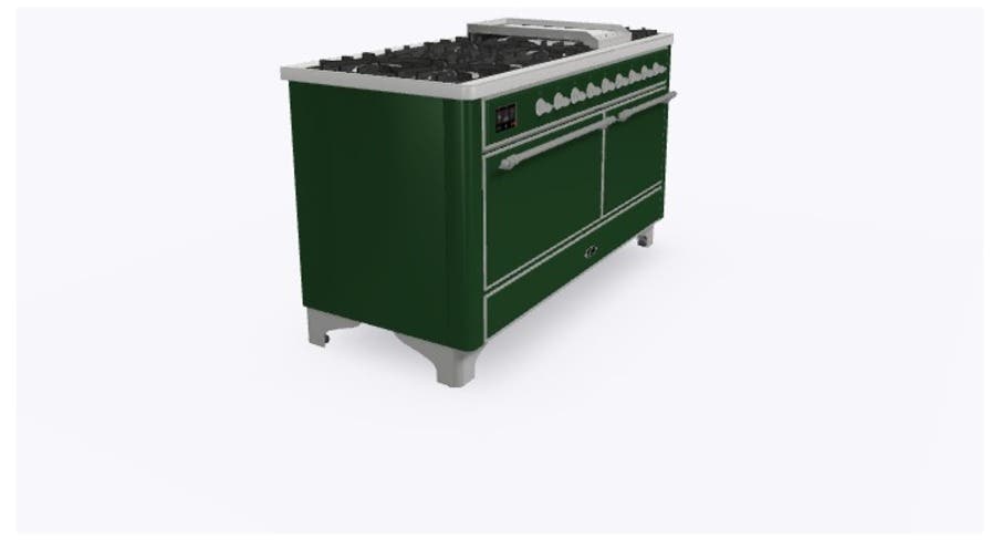 Ilve UM15FDQNS3EGC Natural Gas In Emerald Green W/ Chrome Trim