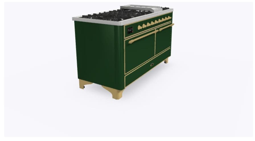 Ilve UM15FDQNS3EGG Natural Gas In Emerald Green W/ Brass Trim