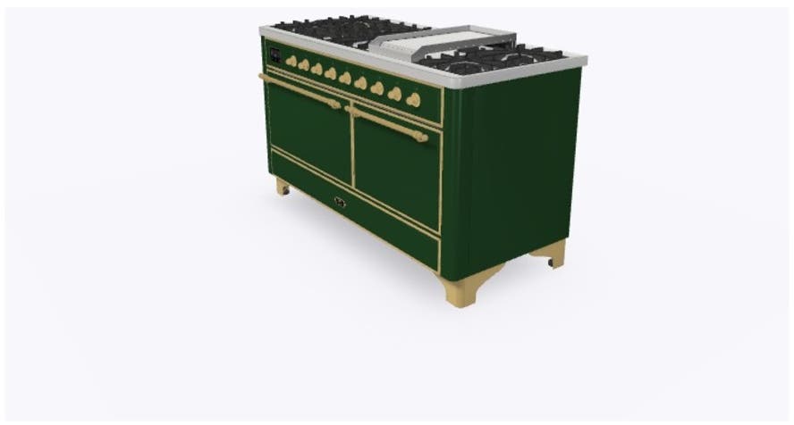 Ilve UM15FDQNS3EGG Natural Gas In Emerald Green W/ Brass Trim