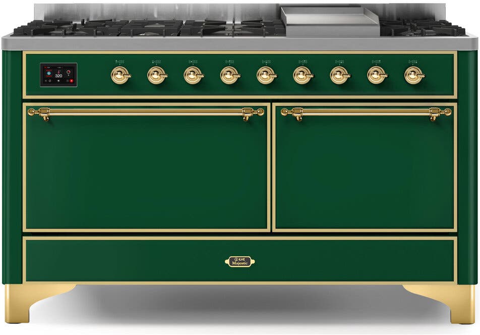 Ilve UM15FDQNS3EGG Natural Gas In Emerald Green W/ Brass Trim