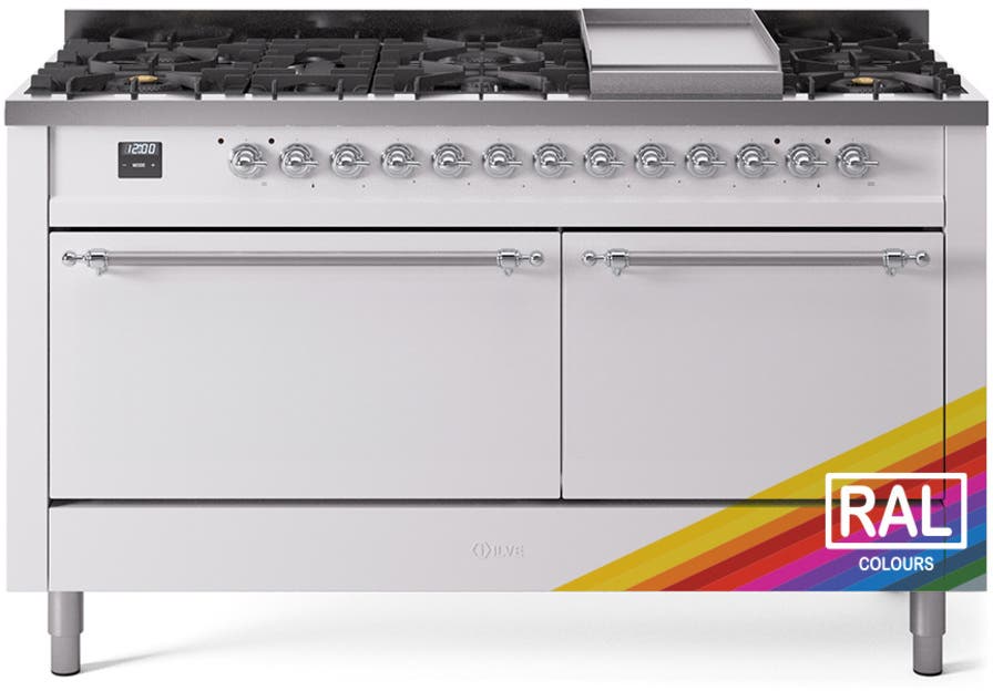 Ilve UP60FQNMPRACLP Ral Custom Color With Chrome Knobs, Liquid Propane