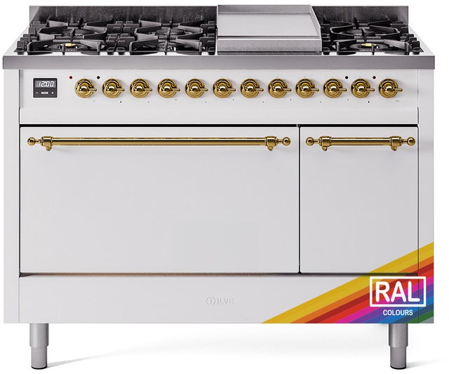 Ilve UP48FQNMPRAG Nostalgie 48 Inch Dual Fuel Range with 8 Sealed Bu...