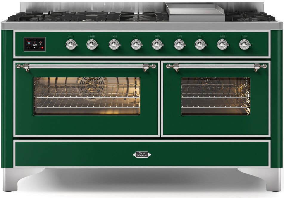 Ilve UM15FDNS3EGCLP Liquid Propane In Emerald Green W/ Chrome Trim
