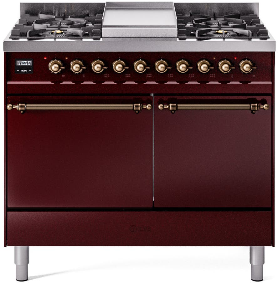 Ilve UPD40FQNMPBUB Burgundy With Bronze Trim