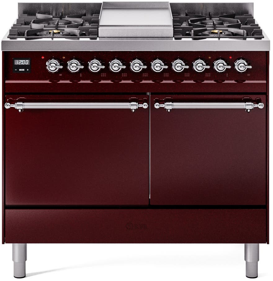 Ilve UPD40FQNMPBUC Burgundy With Chrome Trim