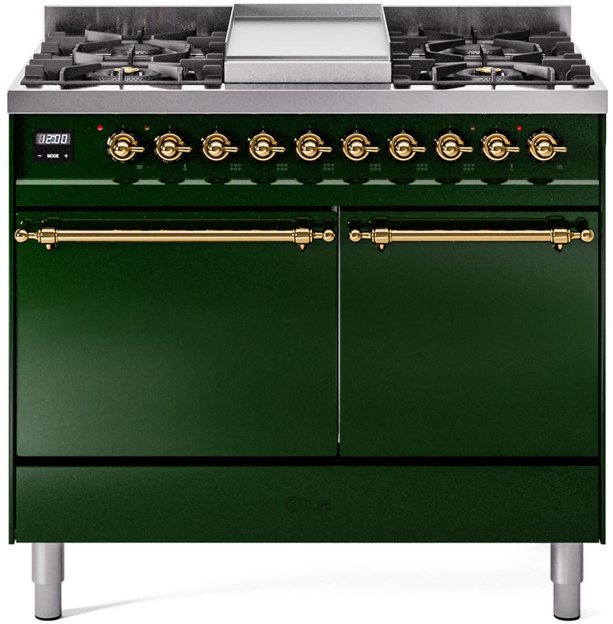 Ilve UPD40FQNMPEGGLP Emerald Green With Brass Trim, Lp