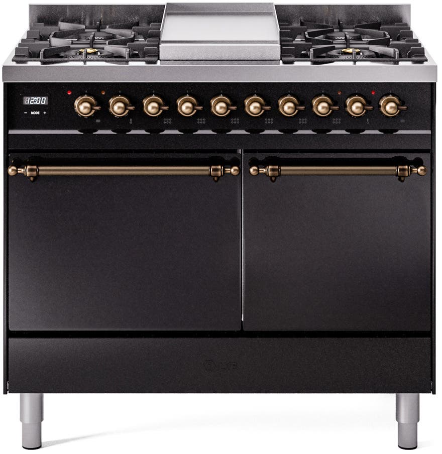 Ilve UPD40FQNMPBKB Glossy Black With Bronze Trim
