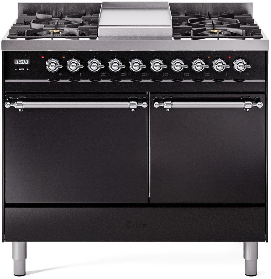 Ilve UPD40FQNMPBKC Glossy Black With Chrome Trim