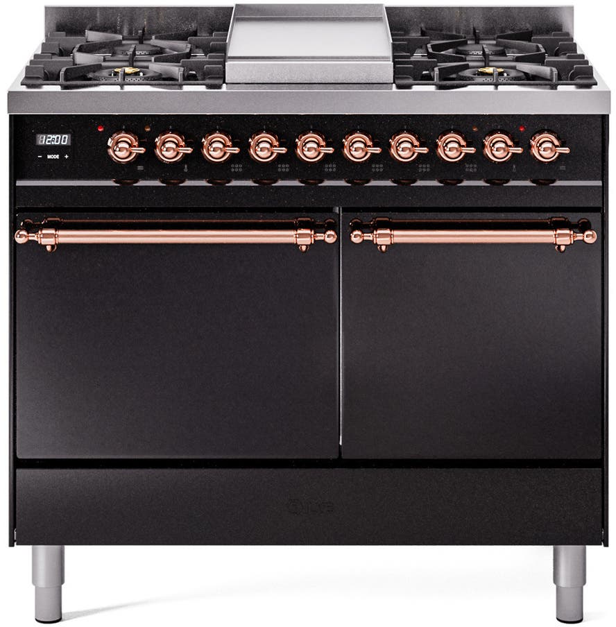 Ilve UPD40FQNMPBKP Glossy Black With Copper Trim