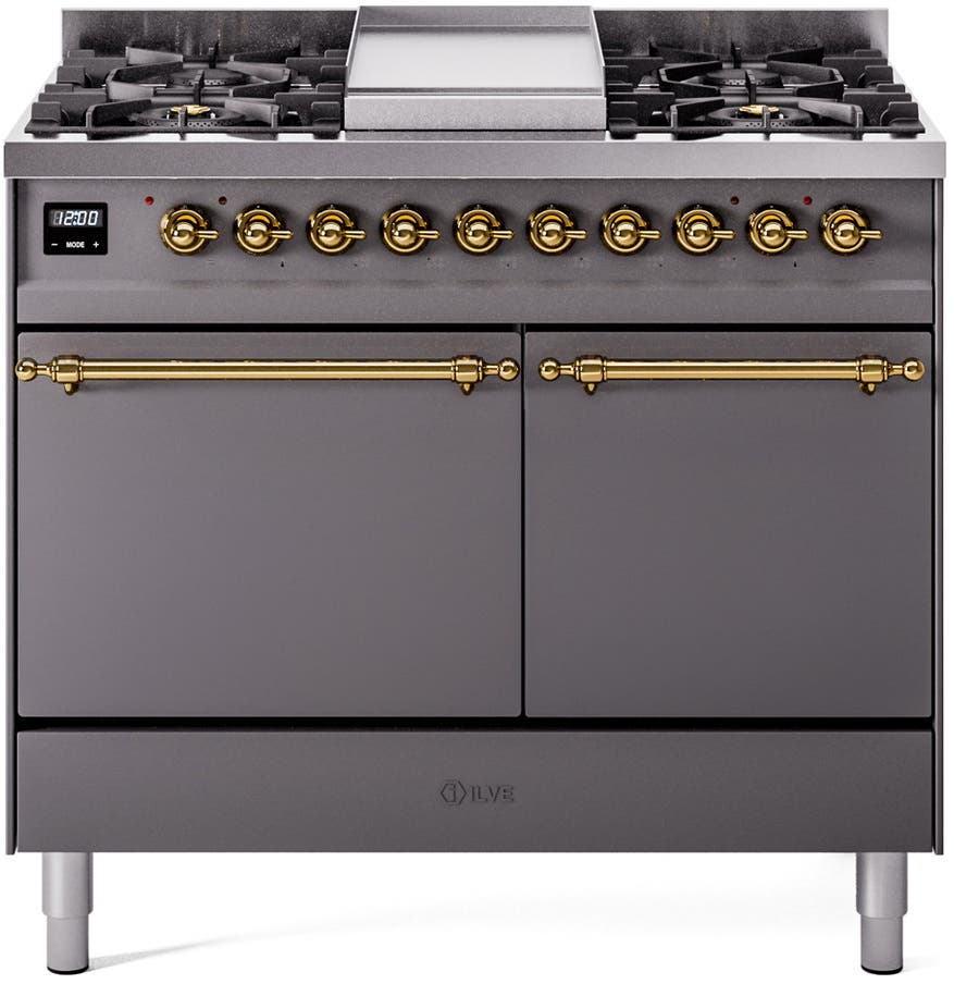Ilve UPD40FQNMPMGGLP Graphite Matte With Brass Trim, Lp