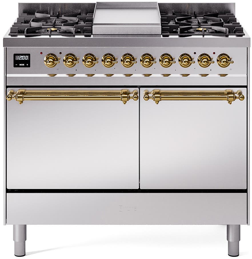 Ilve UPD40FQNMPSSG Stainless Steel With Brass Trim