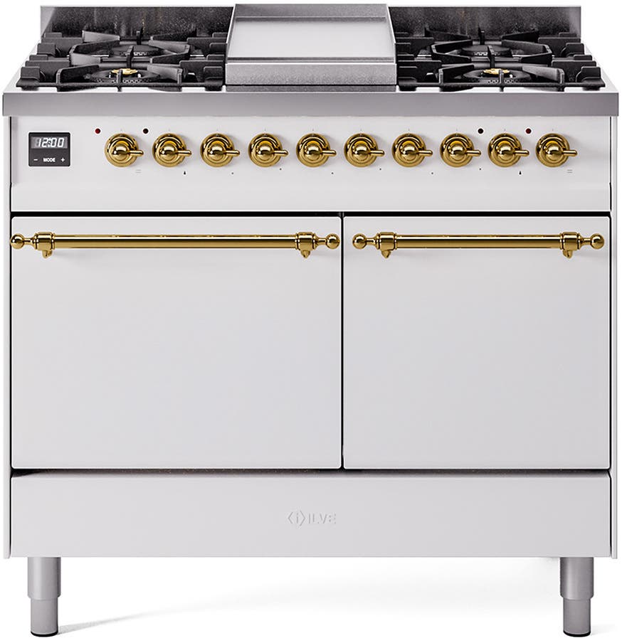 Ilve UPD40FQNMPWHGLP White With Brass Trim, Lp
