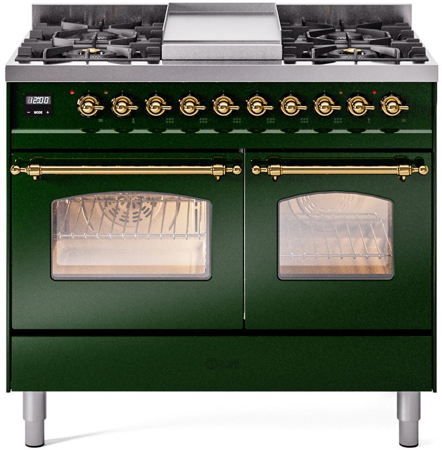 Ilve UPD40FNMPEGGLP Emerald Green With Brass Trim, Lp