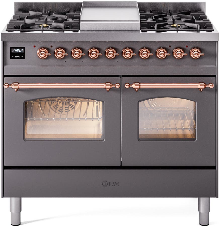 Ilve UPD40FNMPMGPLP Graphite Matte With Copper Trim, Lp