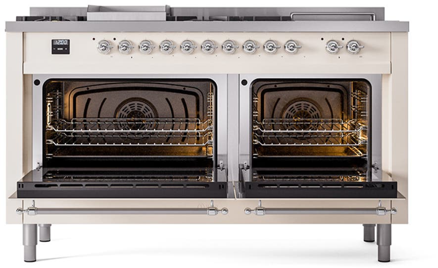 Ilve UP60FSQNMPAWC Antique White With Chrome Trim