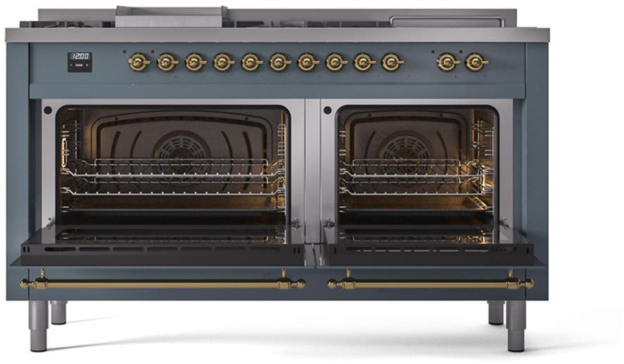 Ilve UP60FSQNMPBGGLP Blue Grey With Brass Trim, Lp