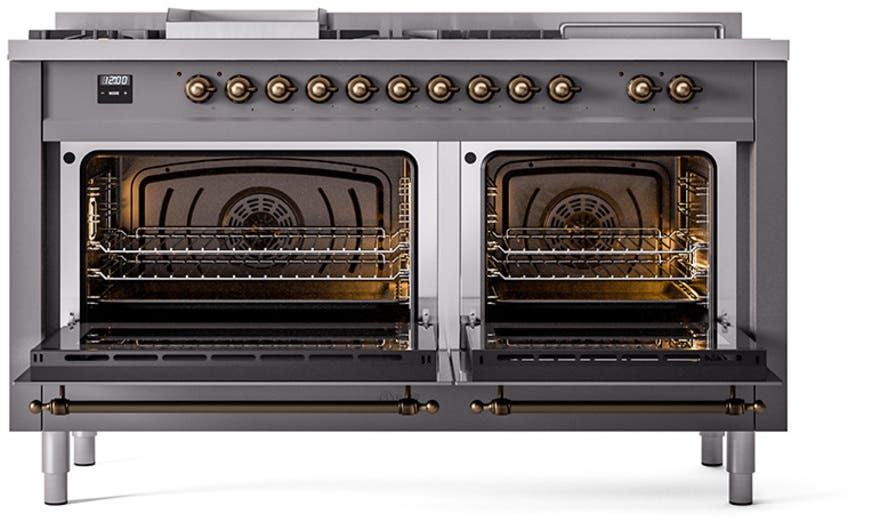 Ilve UP60FSQNMPMGBLP Graphite Matte With Bronze Trim, Lp