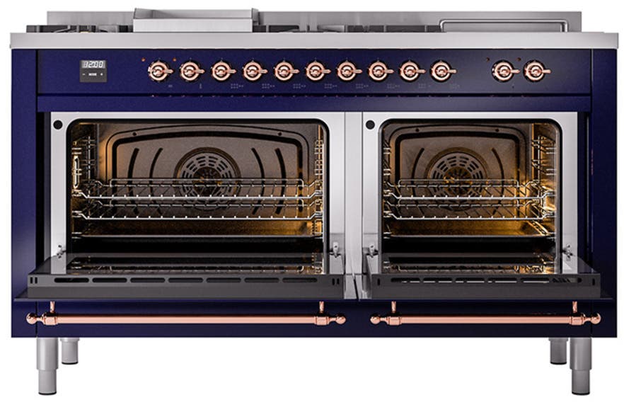 Ilve UP60FSQNMPMBPLP Midnight Blue With Copper Trim, Lp