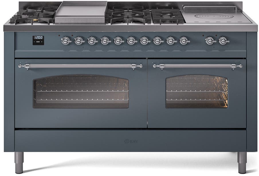 Ilve UP60FSNMPBGCLP Blue Grey With Chrome Trim, Lp