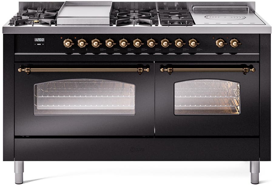 Ilve UP60FSNMPBKBLP Glossy Black With Bronze Trim, Lp