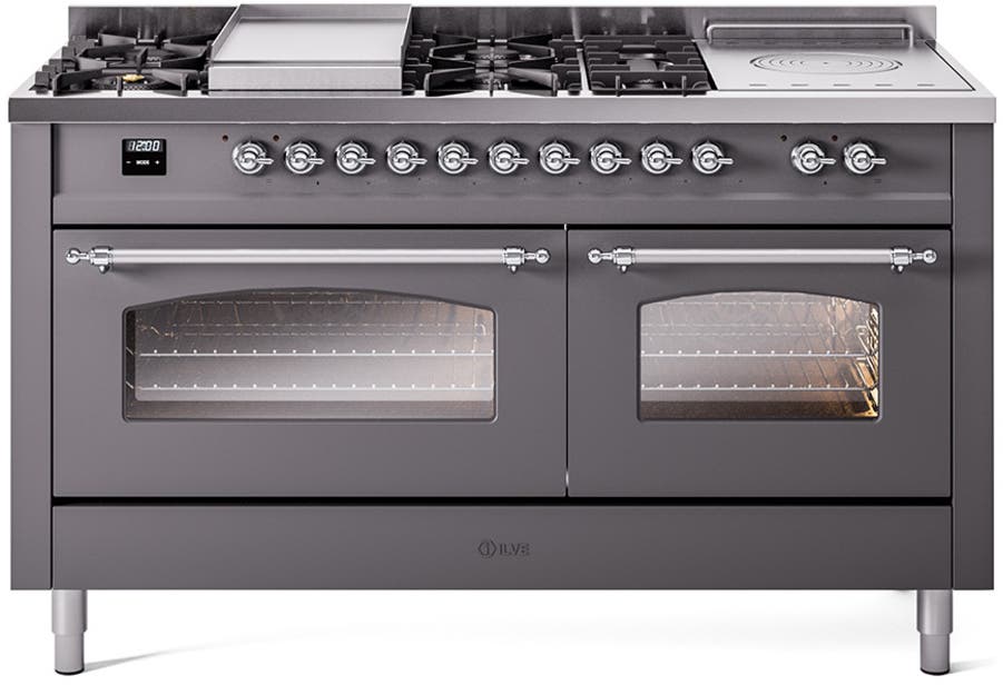 Ilve UP60FSNMPMGCLP Graphite Matte With Chrome Trim, Lp
