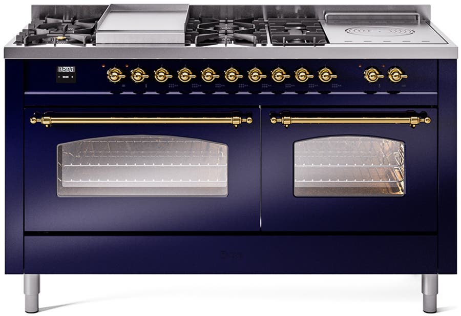 Ilve UP60FSNMPMBGLP Midnight Blue With Brass Trim, Lp